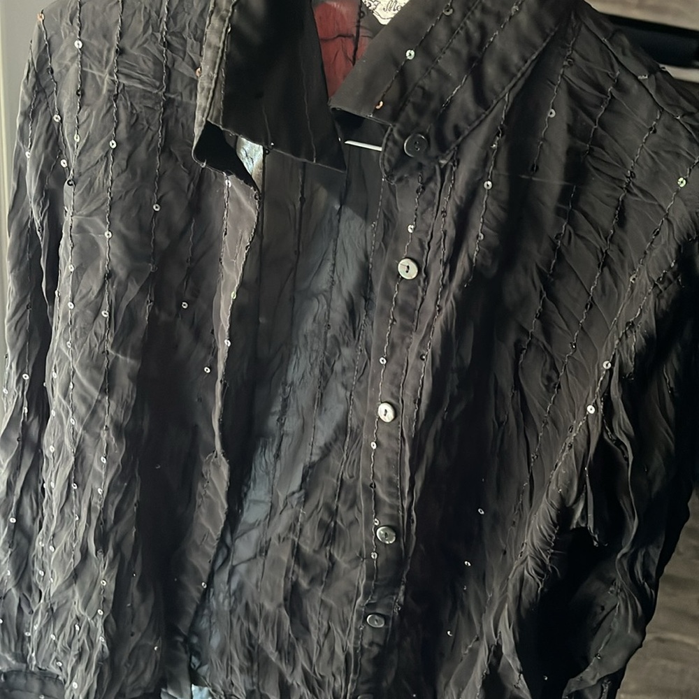 Button up sequin top - Picture 3 of 4